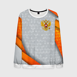 Свитшот мужской Orange & silver Russia, цвет: 3D-белый