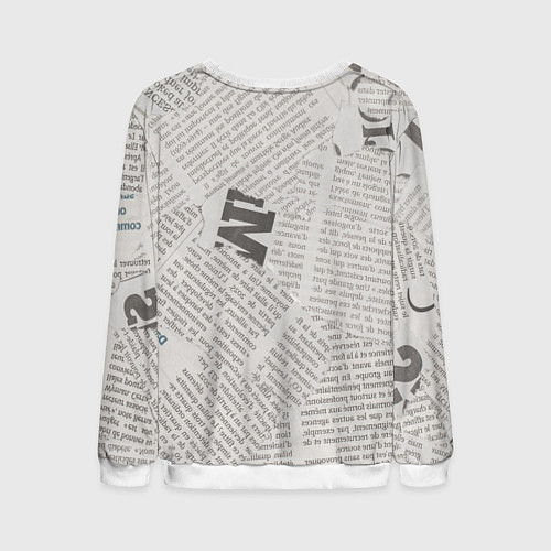 Мужской свитшот Белая газета / 3D-Белый – фото 2