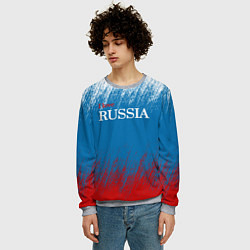 Свитшот мужской Российский триколор - Я люблю Россию, цвет: 3D-меланж — фото 2