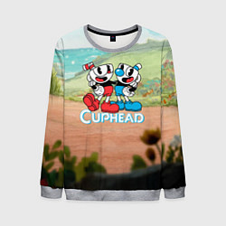 Свитшот мужской Cuphead природа, цвет: 3D-меланж