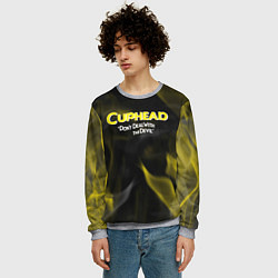 Свитшот мужской Cuphead жёлтый огонь, цвет: 3D-меланж — фото 2