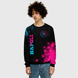 Свитшот мужской Napoli - neon gradient: надпись, символ, цвет: 3D-черный — фото 2