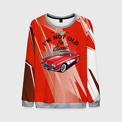 Свитшот мужской Старая красная машина, цвет: 3D-меланж