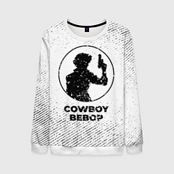 Мужской свитшот Cowboy Bebop с потертостями на светлом фоне