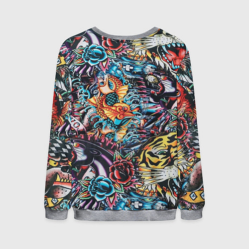 Мужской свитшот Татуировки / 3D-Меланж – фото 2