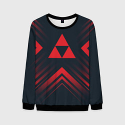Мужской свитшот Красный символ Zelda на темном фоне со стрелками