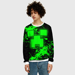 Свитшот мужской Minecraft neon green, цвет: 3D-белый — фото 2