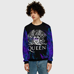 Свитшот мужской Queen пламя неон, цвет: 3D-черный — фото 2