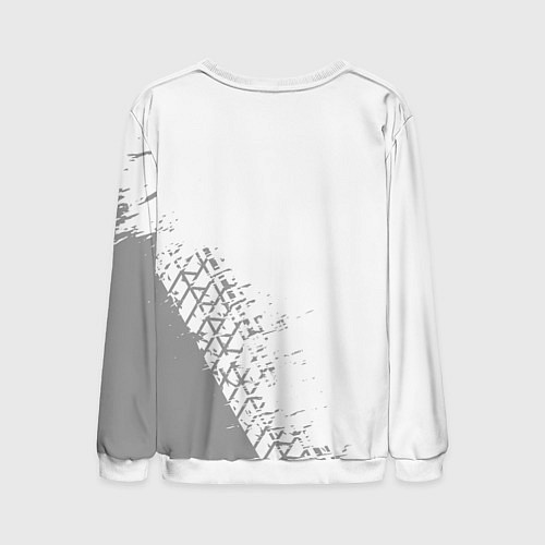 Мужской свитшот Chery speed на светлом фоне со следами шин: надпис / 3D-Белый – фото 2