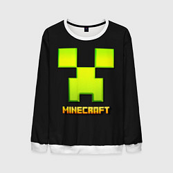 Свитшот мужской Minecraft: neon logo, цвет: 3D-белый