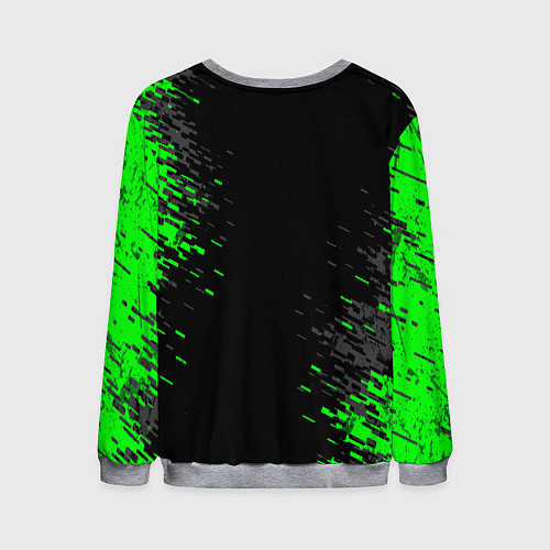 Мужской свитшот Билли Айлиш зелёная краска / 3D-Меланж – фото 2
