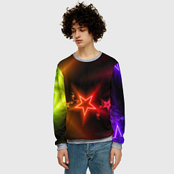 Свитшот мужской Звёзды с неоновым свечением, цвет: 3D-меланж — фото 2
