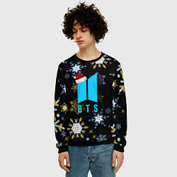 Свитшот мужской BTS new year, цвет: 3D-черный — фото 2