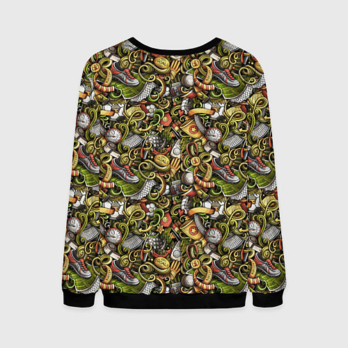 Мужской свитшот Футбольные бутсы и кубок / 3D-Черный – фото 2