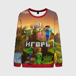 Свитшот мужской Игорь Minecraft, цвет: 3D-красный