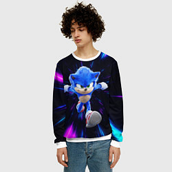 Свитшот мужской Sonic running, цвет: 3D-белый — фото 2