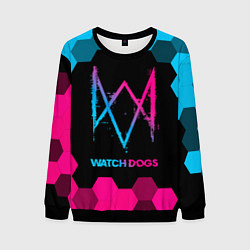 Мужской свитшот Watch Dogs - neon gradient
