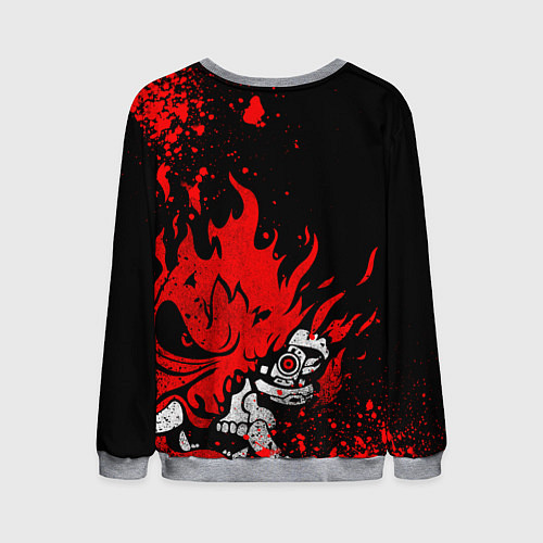 Мужской свитшот Киберпанк-Самурай - 2077 / 3D-Меланж – фото 2