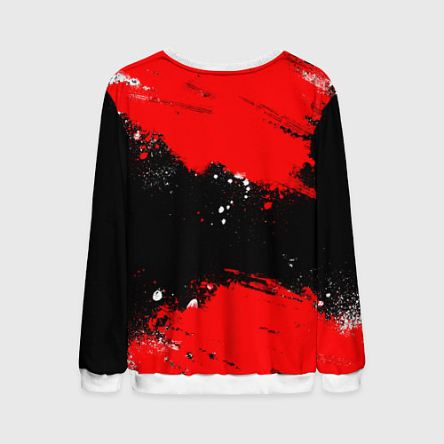 Мужской свитшот Самурай - Маска Они - киберпанк / 3D-Белый – фото 2