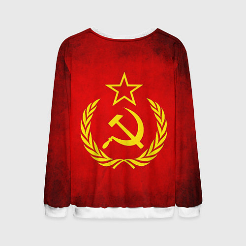 Мужской свитшот СССР - старый флаг / 3D-Белый – фото 2