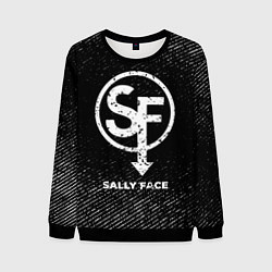 Мужской свитшот Sally Face с потертостями на темном фоне