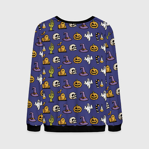 Мужской свитшот Halloween pattern / 3D-Черный – фото 2