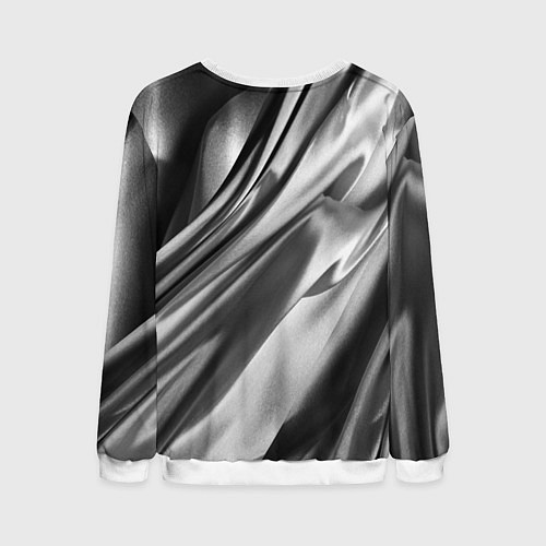 Мужской свитшот Объёмный сатин - текстура / 3D-Белый – фото 2