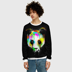 Свитшот мужской Панда в краске, цвет: 3D-белый — фото 2