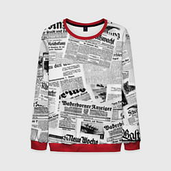 Свитшот мужской Газетный коллаж, цвет: 3D-красный