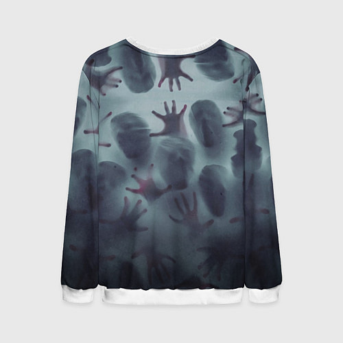 Мужской свитшот Scary faces trying to get out / 3D-Белый – фото 2