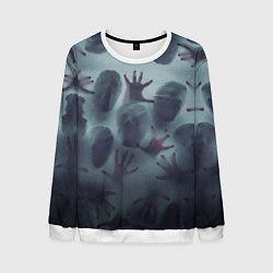 Свитшот мужской Scary faces trying to get out, цвет: 3D-белый