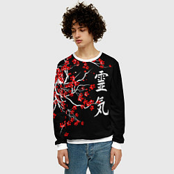 Свитшот мужской Сакура в цвету, цвет: 3D-белый — фото 2