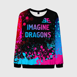 Мужской свитшот Imagine Dragons - neon gradient: символ сверху