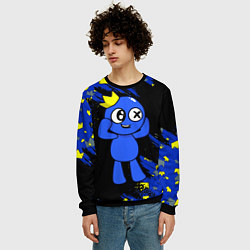 Свитшот мужской Радужные друзья Синий, цвет: 3D-черный — фото 2