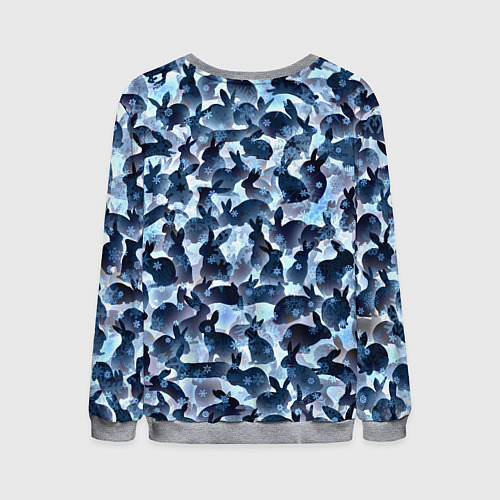 Мужской свитшот Новогдние кролики / 3D-Меланж – фото 2