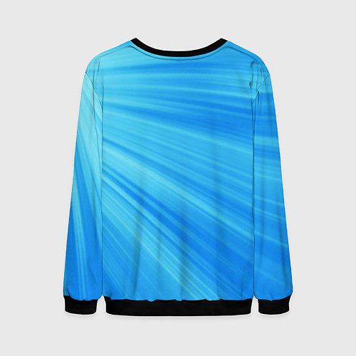 Мужской свитшот Бирюзовые солнечные лучи / 3D-Черный – фото 2