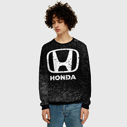 Свитшот мужской Honda с потертостями на темном фоне, цвет: 3D-черный — фото 2
