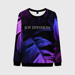 Свитшот мужской Joy Division neon monstera, цвет: 3D-черный