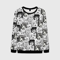Свитшот мужской Разные девушки Ахегао, цвет: 3D-черный