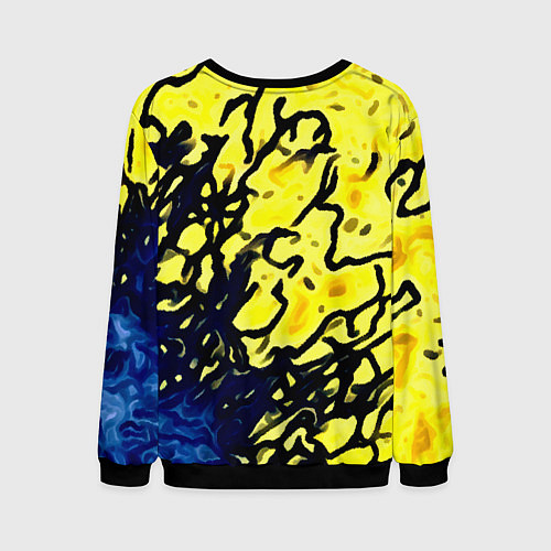 Мужской свитшот Клякса и краски / 3D-Черный – фото 2