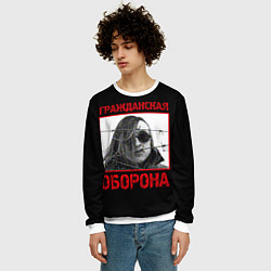 Свитшот мужской Гражданская Оборона - Егор Летов, цвет: 3D-белый — фото 2
