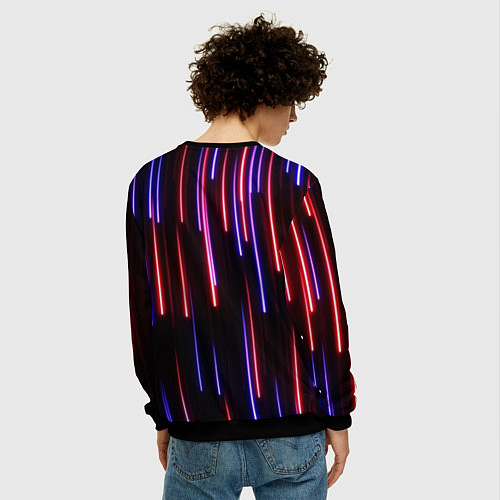 Мужской свитшот Метеоритный дождь / 3D-Черный – фото 4