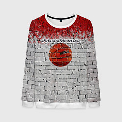 Свитшот мужской Стритбол это дорога в большой баскетбол, цвет: 3D-белый