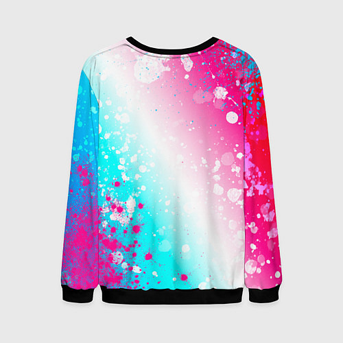 Мужской свитшот Nirvana neon gradient style: надпись, символ / 3D-Черный – фото 2