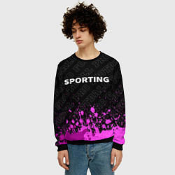 Свитшот мужской Sporting pro football: символ сверху, цвет: 3D-черный — фото 2