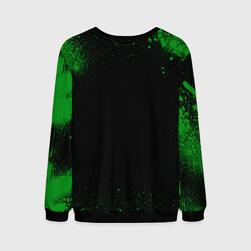 Мужской свитшот Slipknot green satan / 3D-Черный – фото 2
