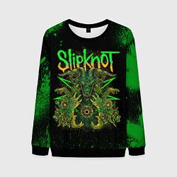 Свитшот мужской Slipknot green satan, цвет: 3D-черный