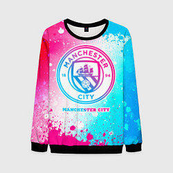 Мужской свитшот Manchester City neon gradient style