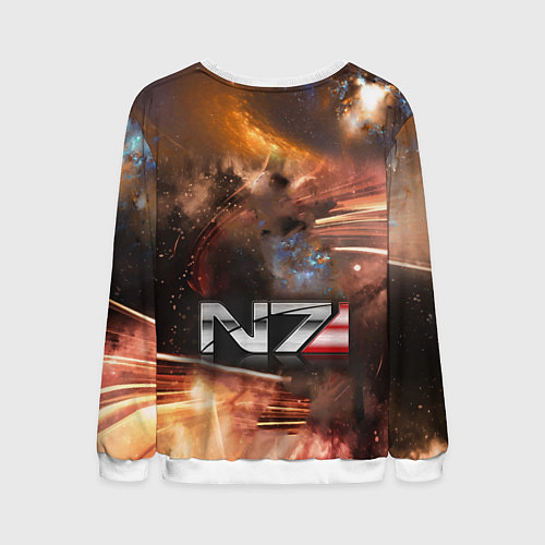 Мужской свитшот Mass Effect N7 - Jane Shepard / 3D-Белый – фото 2