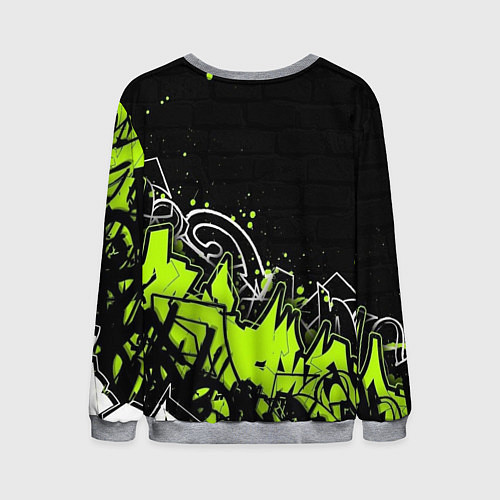 Мужской свитшот Яркое граффити на черной стене / 3D-Меланж – фото 2